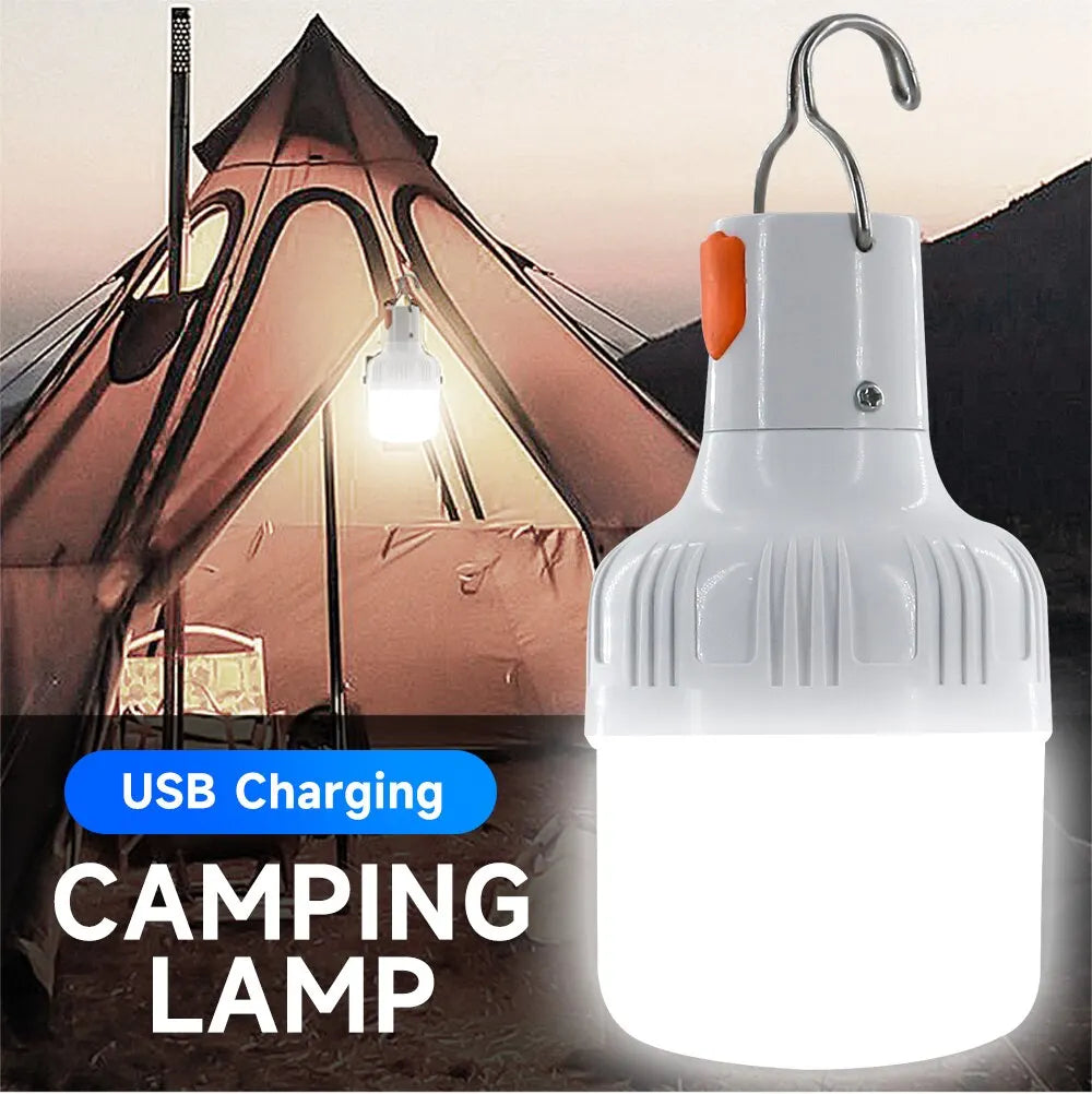 Outdoor USB Rechargeable LED Lamp Bulb - High Brightness Emergency Light, Portable Lantern for Camping, Fishing & Outdoor Activities