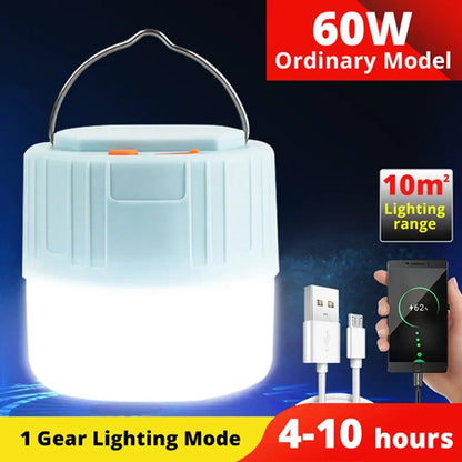 Solar Camping Lantern – Rechargeable LED Light with Power Bank & Remote | Waterproof & USB/Solar Charging