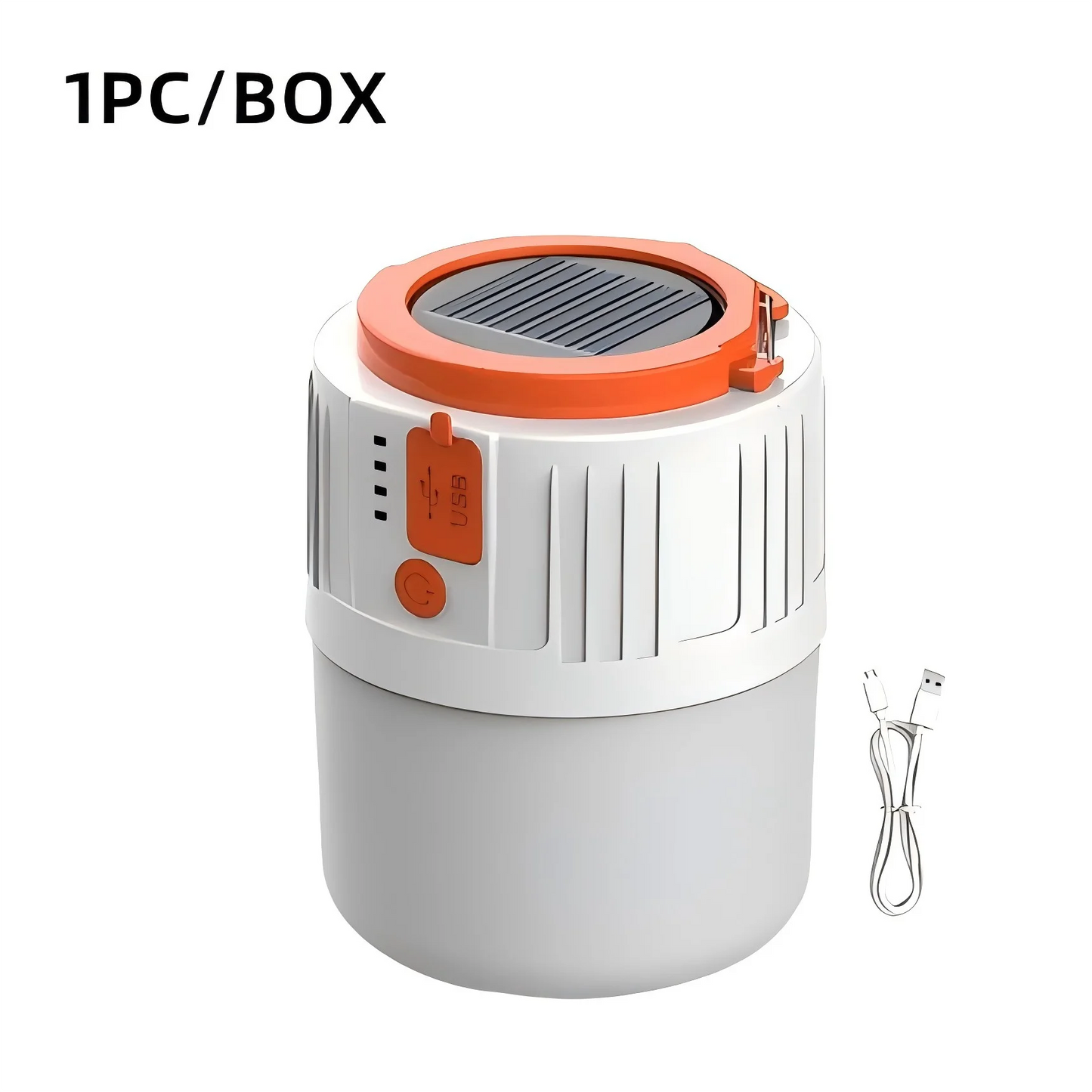 USB Rechargeable Solar LED Camping Light Bulb – 5W Outdoor Tent Lantern with 3 Modes for Hiking, Emergencies & Power Outages